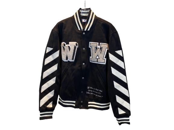 OFF WHITE VARSITY JACKET