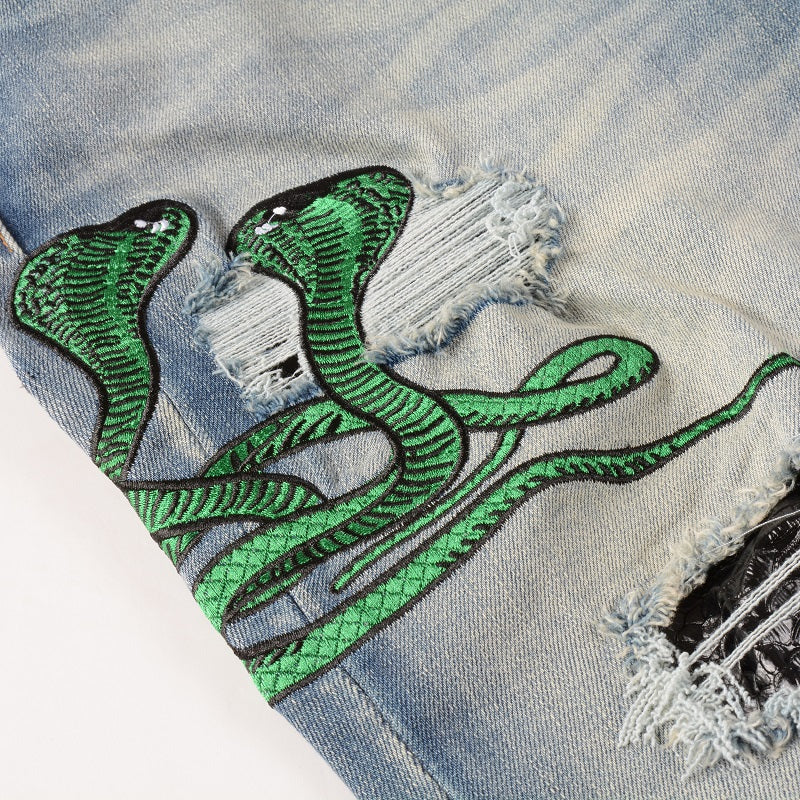 Amiri Snake Blue Jeans