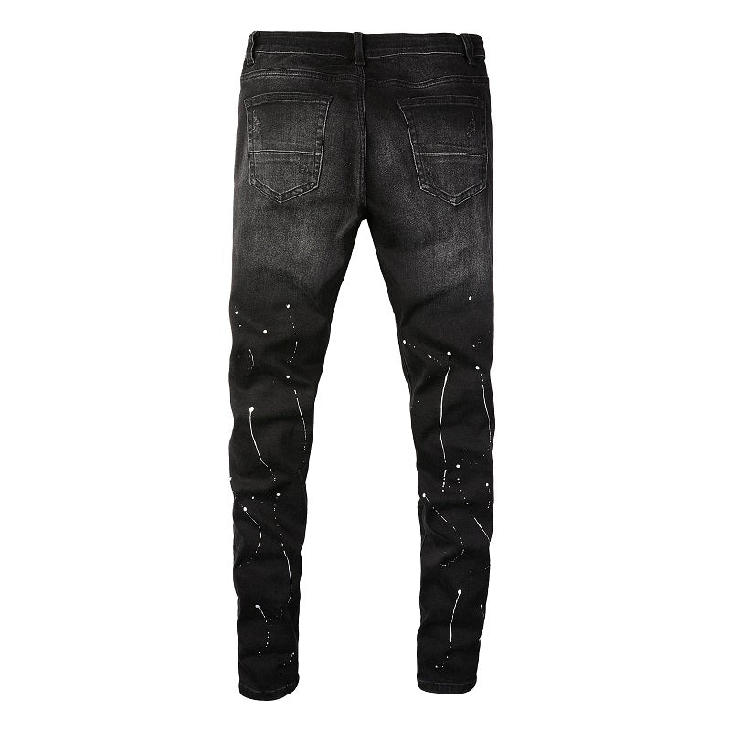 Amiri Paint Diamonds Black Jeans