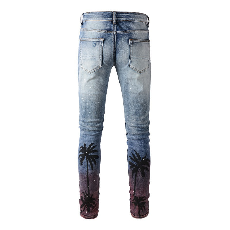 Amiri Palm Blue Jeans