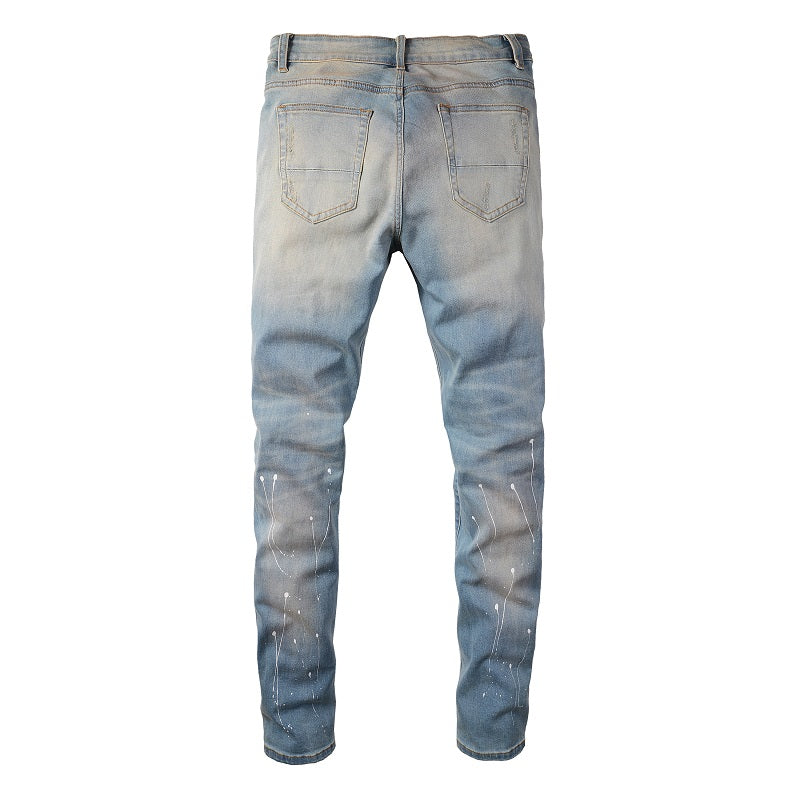 Amiri Diamonds Blue Jeans