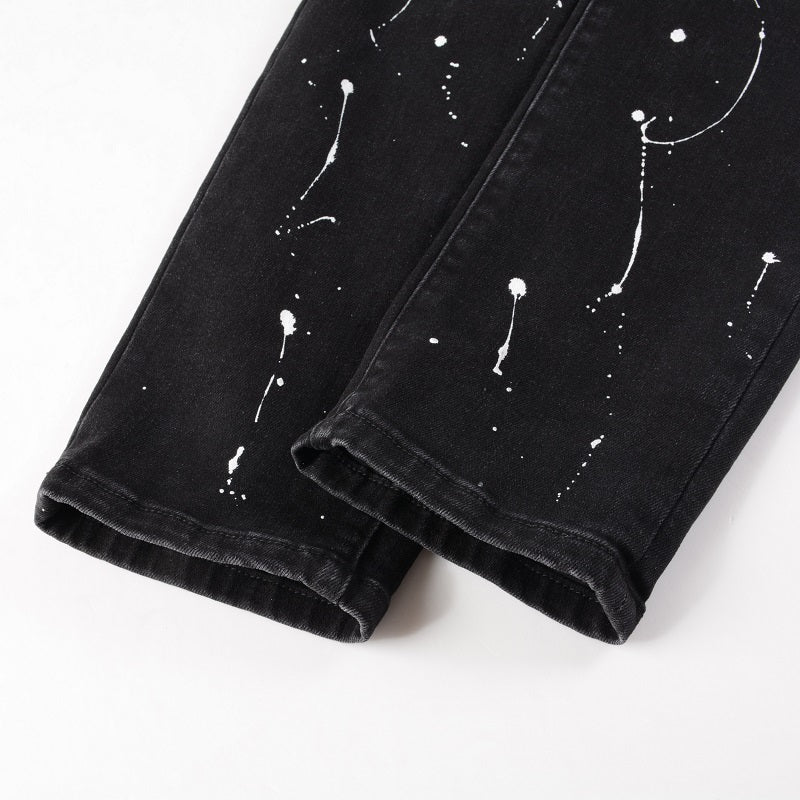 Amiri Paint Diamonds Black Jeans