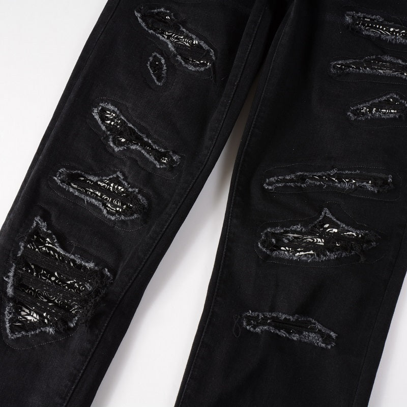 Amiri Zebra Bandana Black Jeans