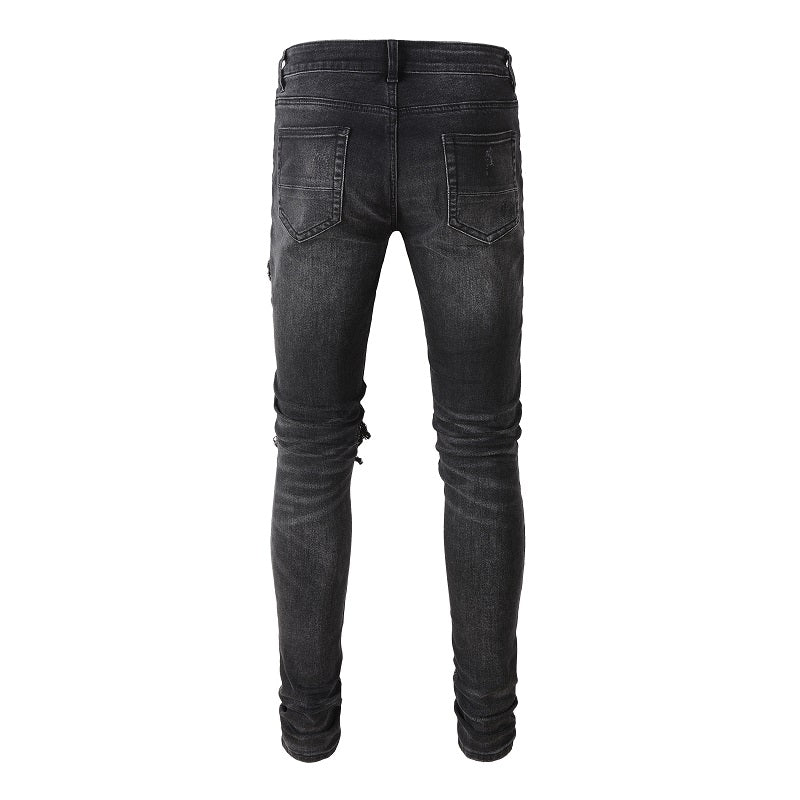Amiri Patch Effect Black Jeans