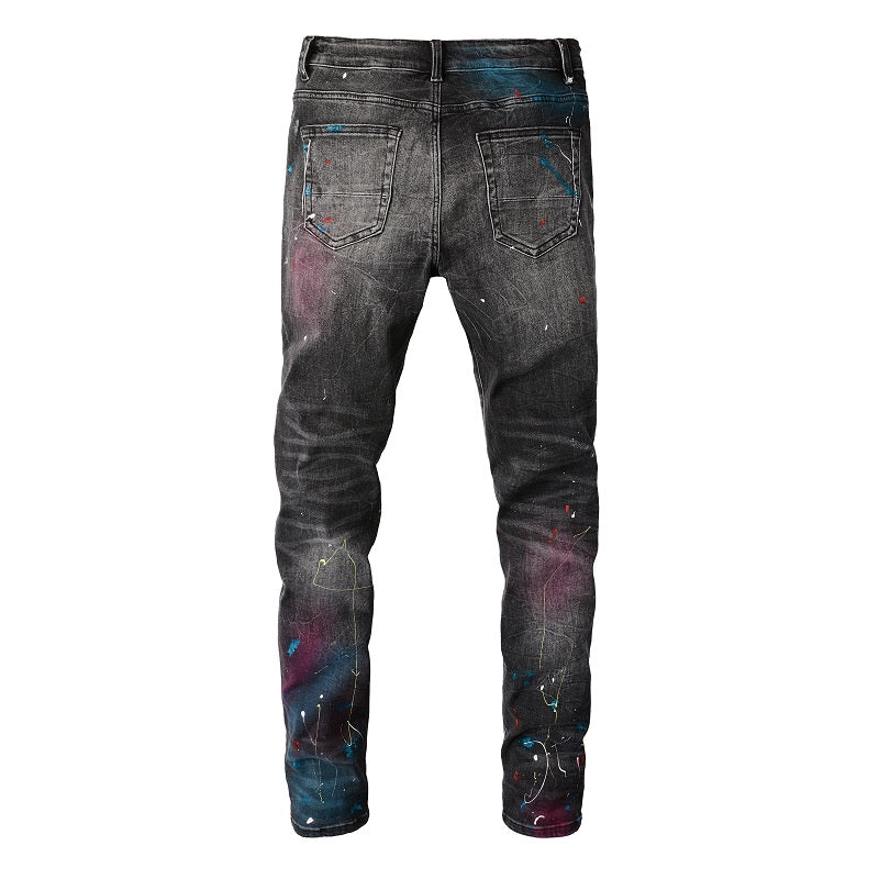 Amiri Paint Sprayed Black Jeans