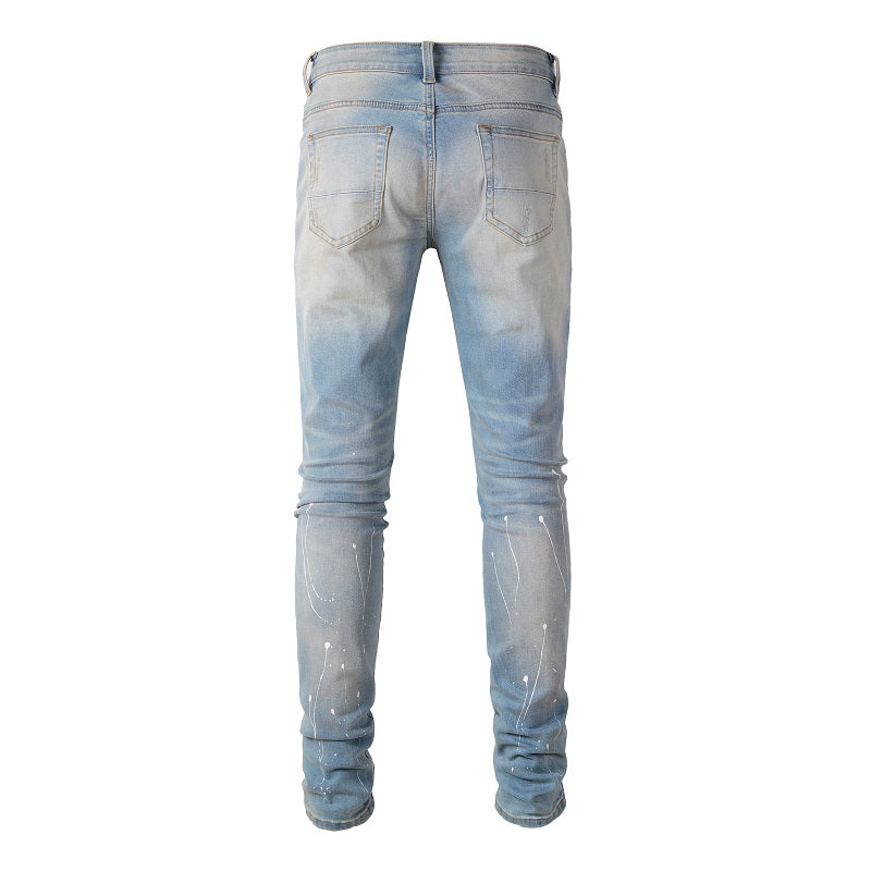 Amiri Diamonds Blue Jeans