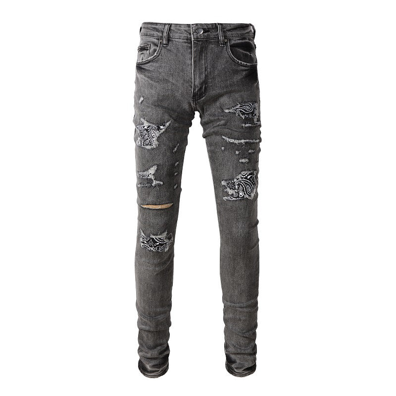 Amiri Black Bandana Jeans