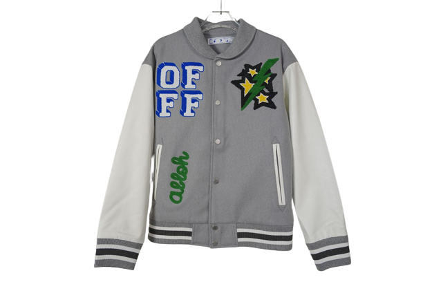 OFF WHITE VARSITY JACKET