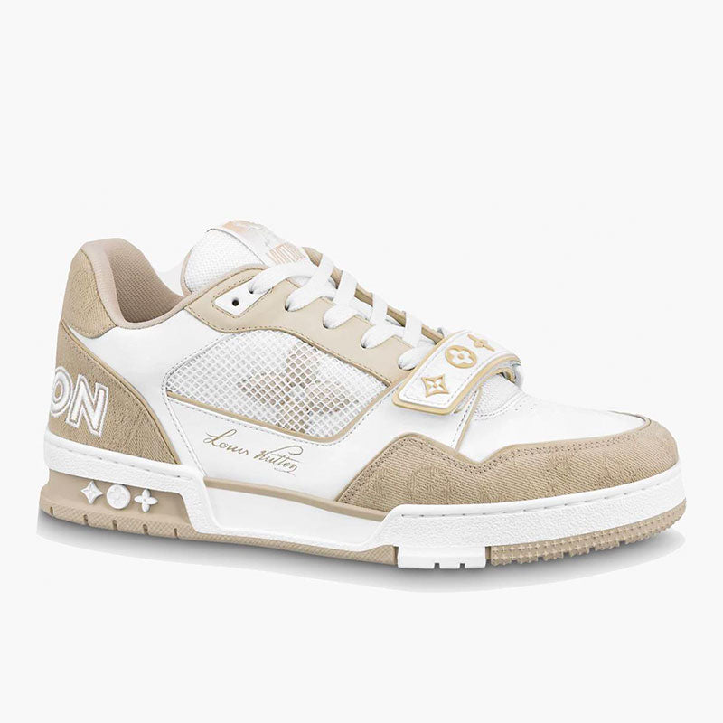 LV TRAINERS BEIGE - WHITE