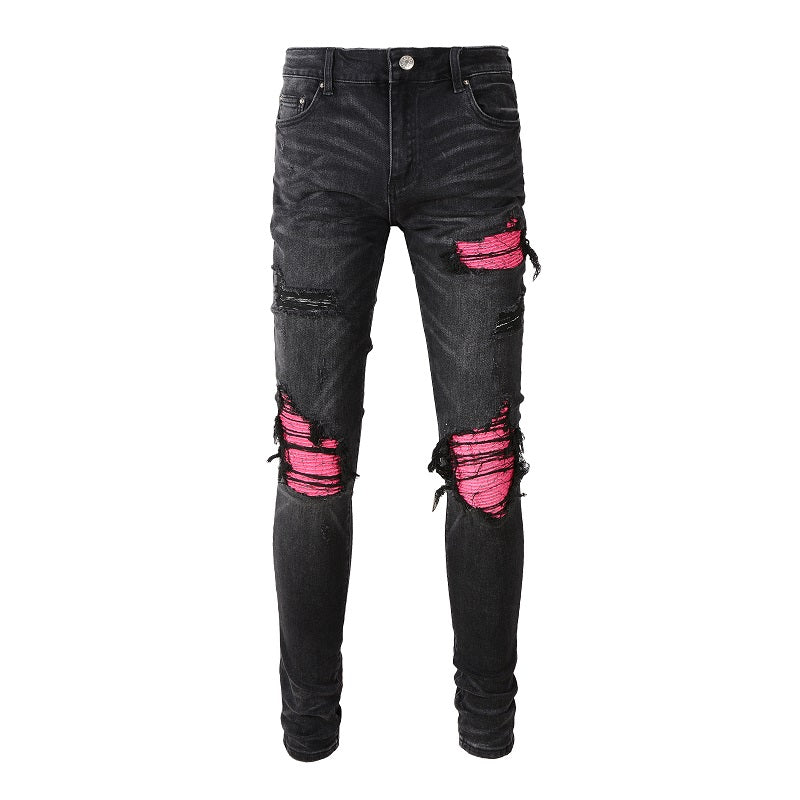 Amiri Patch Effect Black Jeans