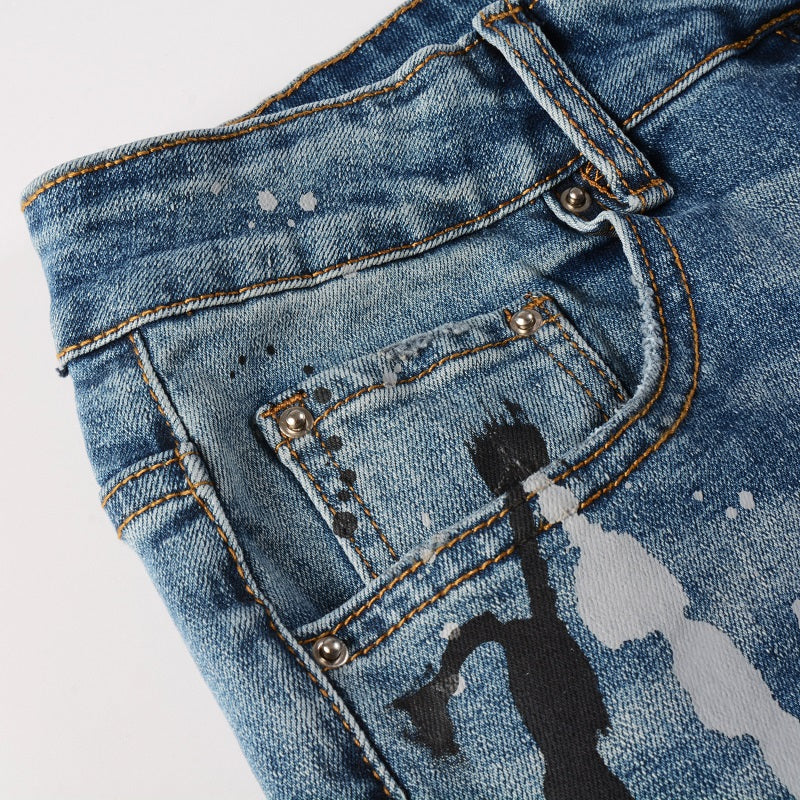 Amiri Paint Blue Jeans