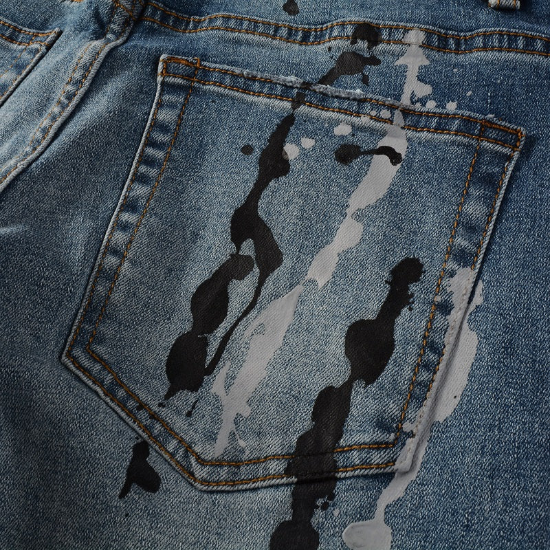 Amiri Paint Blue Jeans