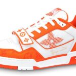 Lv trainers  monogram denim orange