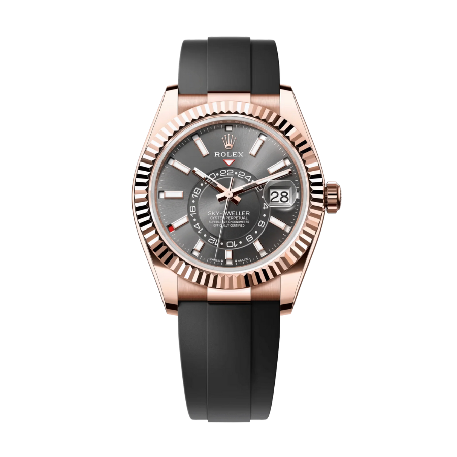 ROLEX SKY-DWELLER ROSE GOLD SLATE DIAL 42MM