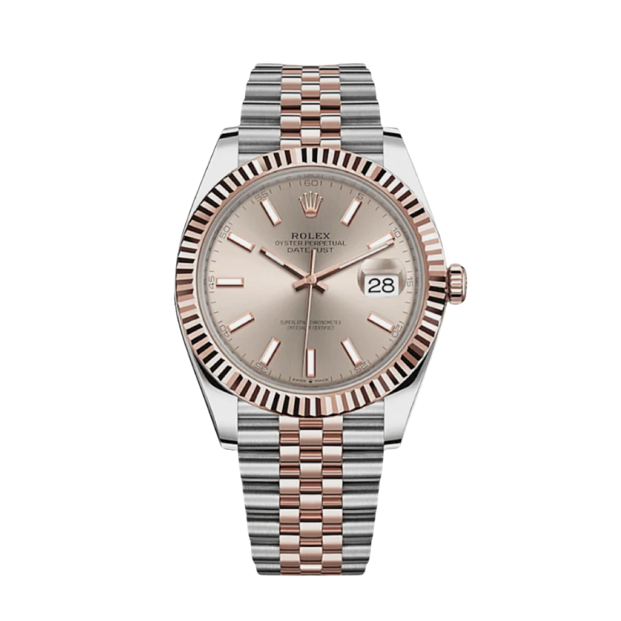 ROLEX DATE JUST ROSE GOLD SUNDUST DIAL 41MM
