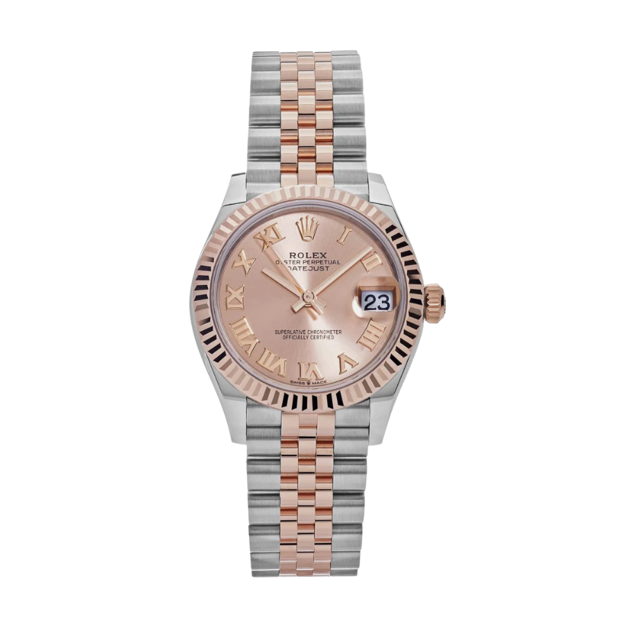 ROLEX DATE JUST LADIES ROSE ROMAN PINK DIAL 31MM