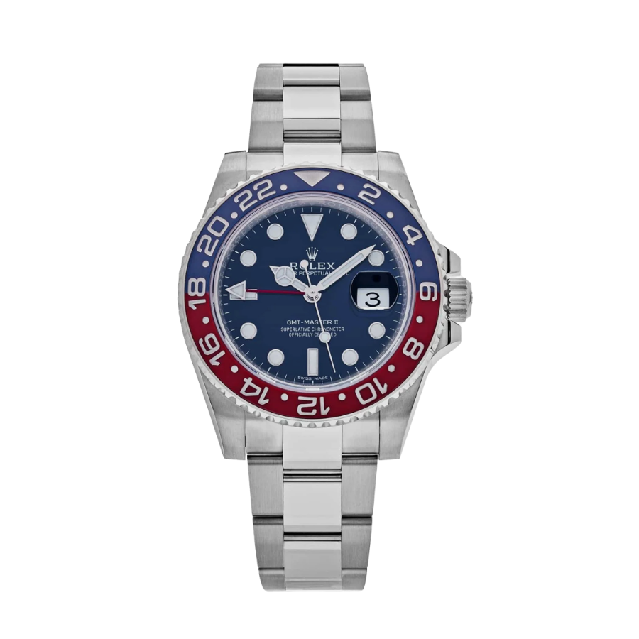 ROLEX GMT- MASTER II WHITE GOLD BLUE DIAL 40MM