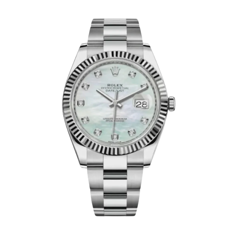 ROLEX DATE JUST DIAMOND MOTHER OF PEARL DIAL 41MM