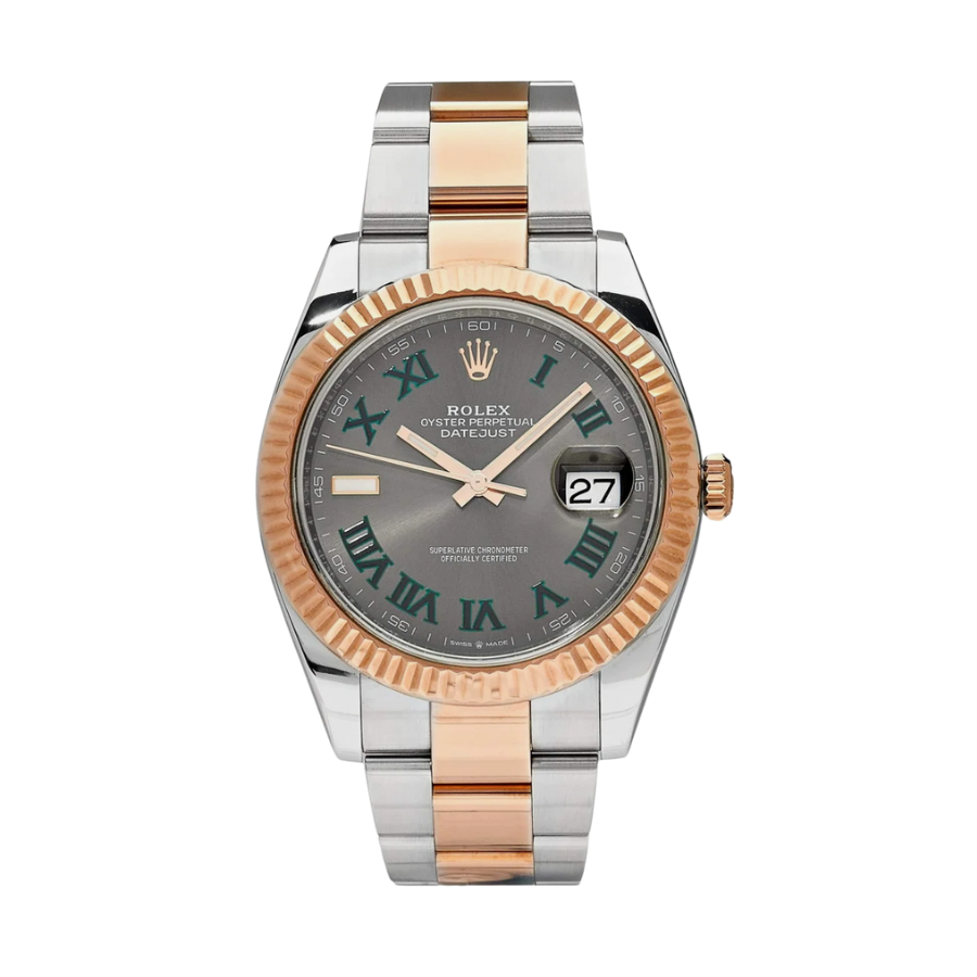 ROLEX DATE JUST WIMBLEDON ROSE GOLD STAINLESS 41MM