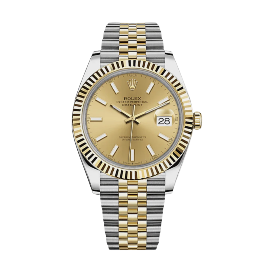ROLEX DATE JUST YELLOW GOLD CHAMPAGNE DIAL 41MM