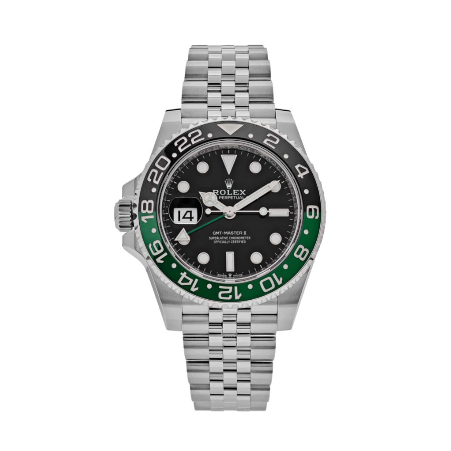 ROLEX GMT- MASTER II SPRITE LEFTY STEEL BLACK DIAL 40MM