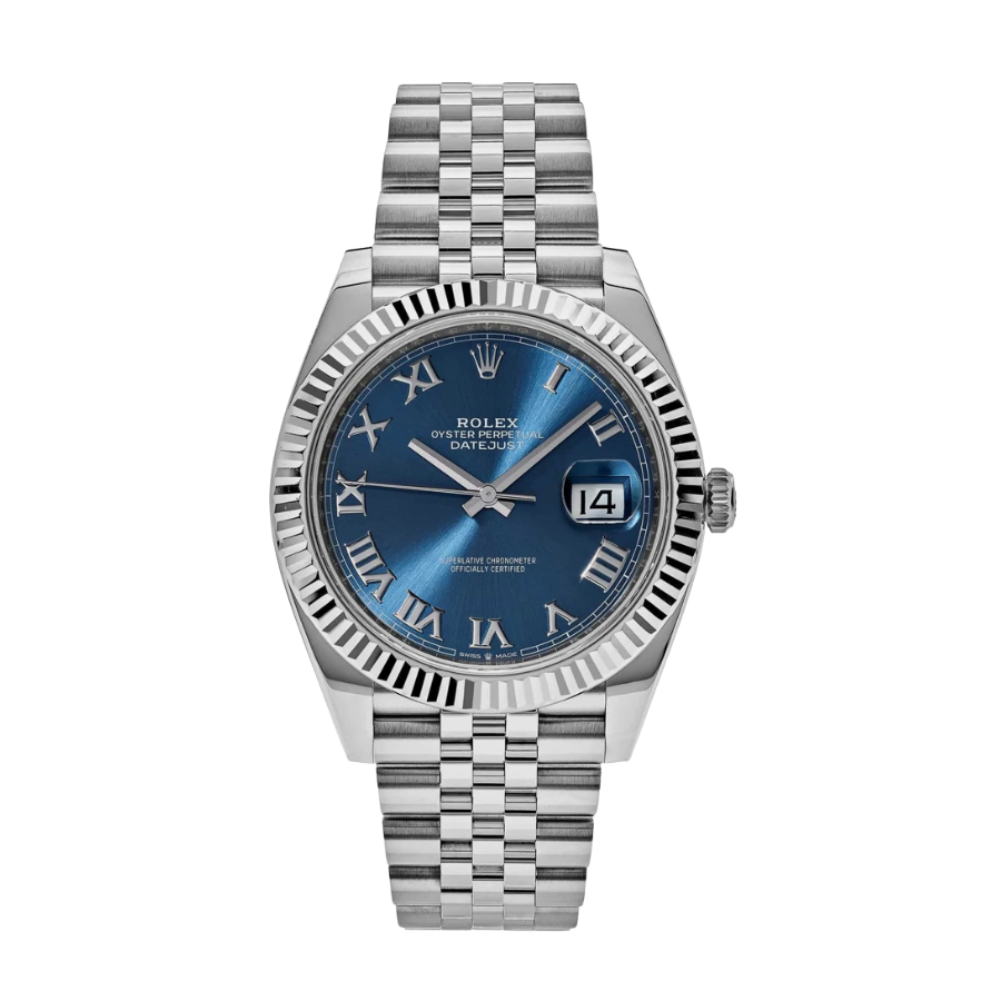 ROLEX DATE JUST STEEL BLUE DIAMOND DIAL 41MM