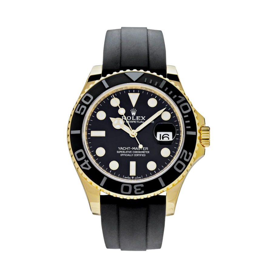 ROLEX YACHT- MASTER YELLOW GOLD BLACK DIAL 42MM