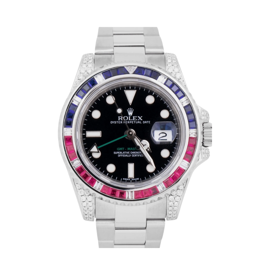 ROLEX GMT- MASTER II WHITE GOLD BLACK DIAL 40MM