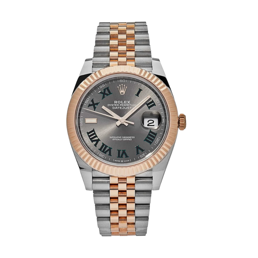 ROLEX DATE JUST ROSE GOLD WIMBLEDON DIAL 41MM