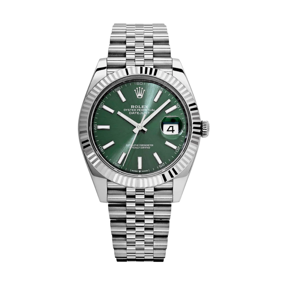 ROLEX DATE JUST STEEL GREEN DIAL 41MM