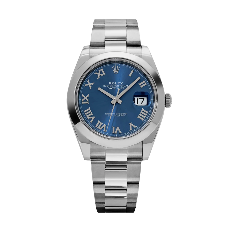 ROLEX DATE JUST STEEL BLUE ROMAN DIAL OYSTER 41MM