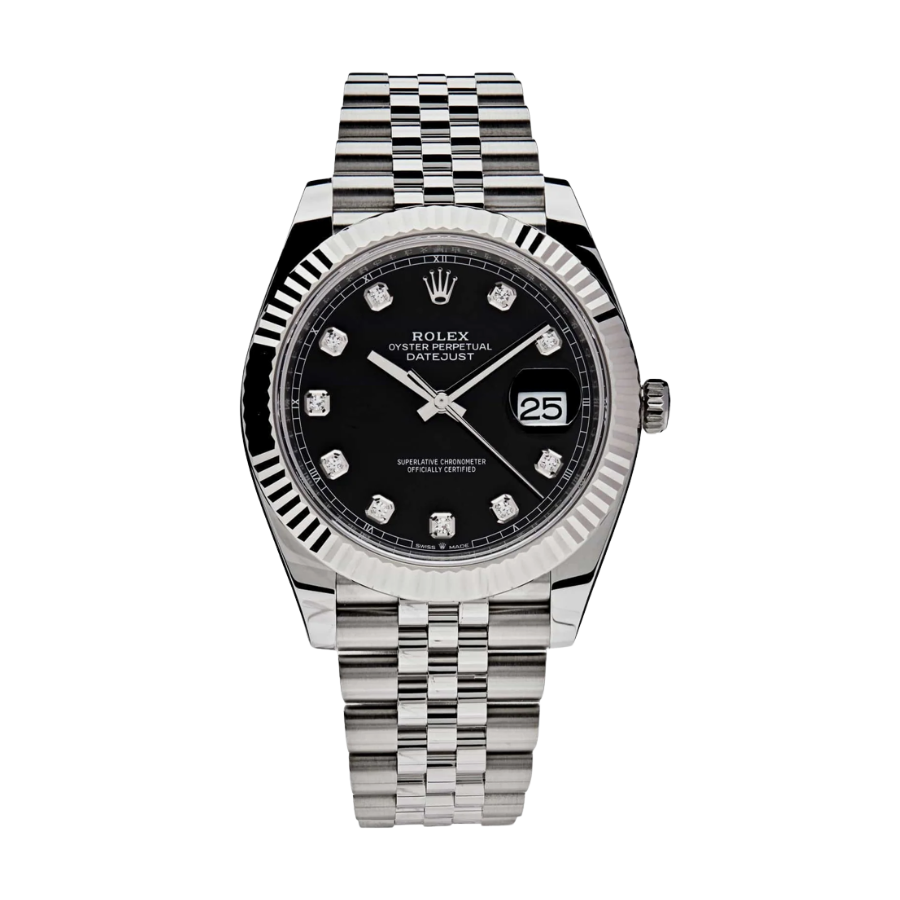 ROLEX DATE JUST BLACK DIAMOND DIAL 41MM